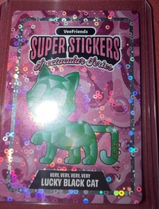 Veefriends super stickers very luck black cat emerald on bubblegum /55