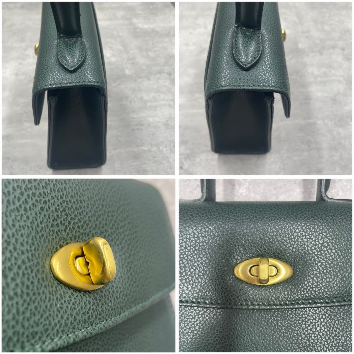 Coach 4413 Vintage Handbag Shoulder Bag Green Made in Italy turn