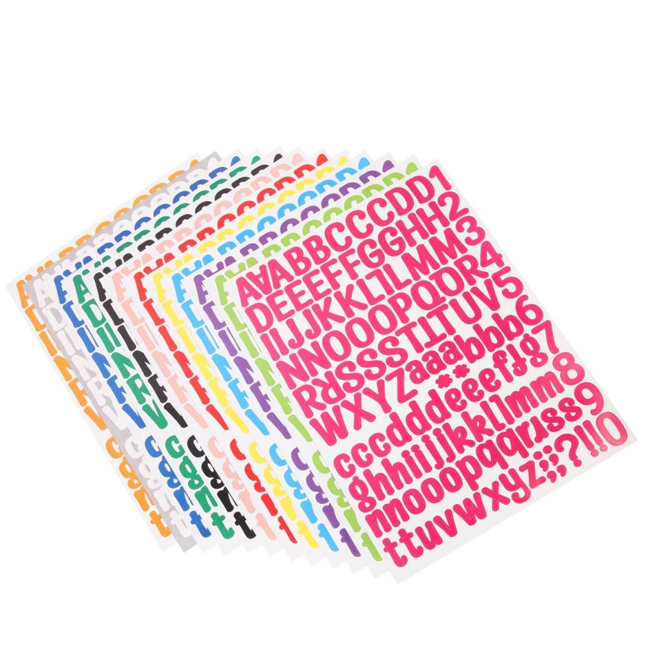 Sticker Abc Colorful 12 Sheets Colorful Alphabet Number Stickers DIY Number Letter Stickers ...