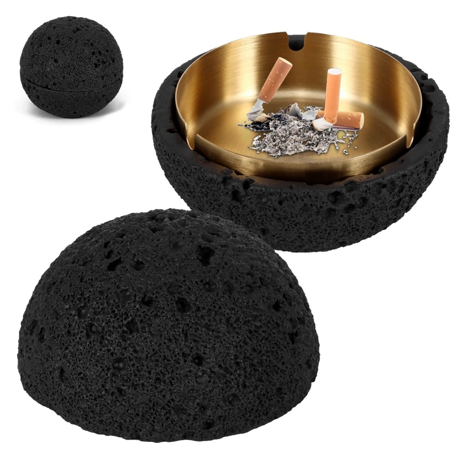 Aschenbecher Großer mit Deckel Winddichter Tischaschenbecher außen XL - Bild 2 von 4