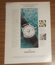 Rare Advertising Vintage Jaeger-LeCoultre Master Control 1000 Hours Watch 1995