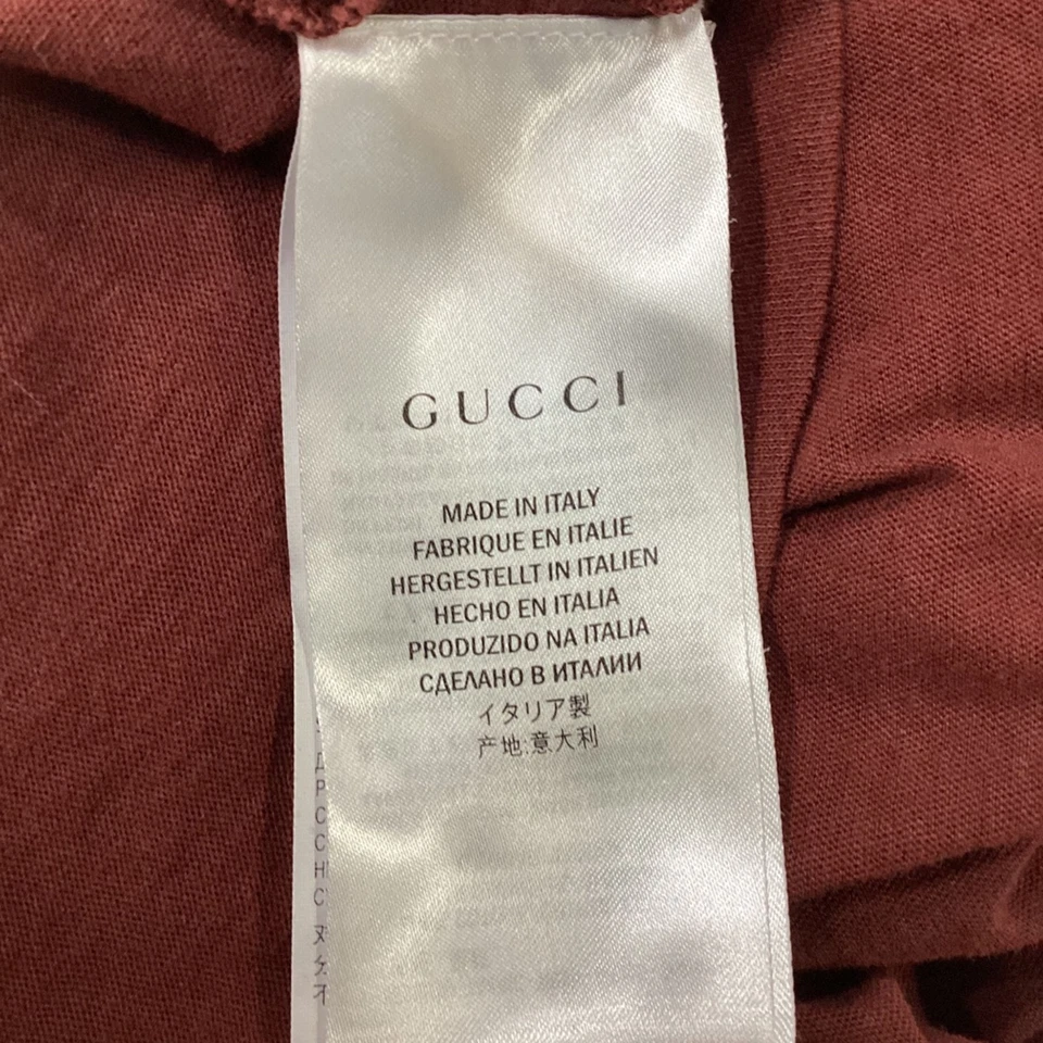 Camiseta Gucci Gg Kefia Estampado Cuello Redondo En Algodón Hombre Granate M Foto 4 de 4