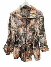 Ruby Rd. Floral Zip Front Jacket Drawstring W...