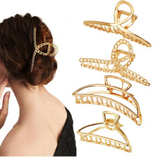 4 Pack Large Metal Hair Clips for Thin to Thick Curly Hair, 4.3 Inch Big Nonslip