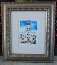 FRAMED AGUSTIN GAINZA "LA BODA ... EN GUINES" HAVANA, CUBA LTE COLORED ART PRINT