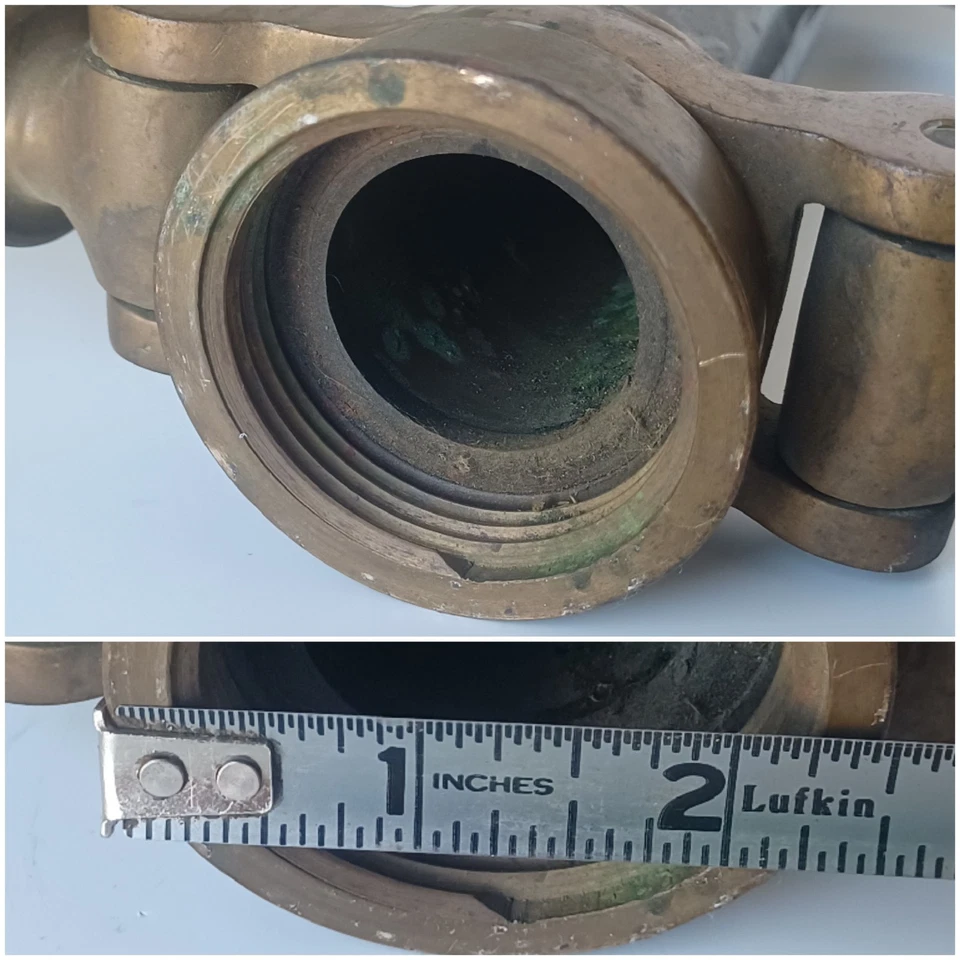 bico de incêndio antigo Elkhart latão perfeito estado. Co. An Outstanding Example Original Hndls - Imagem 3 de 4