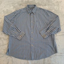 Arrow Shirt Mens XXL Blue Plaid Long Sleeve B...