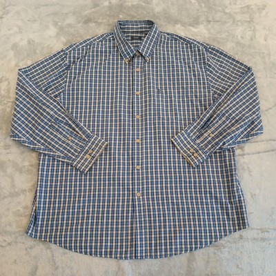 Arrow Shirt Mens XXL Blue Plaid Long Sleeve Button Down Cotton Blend