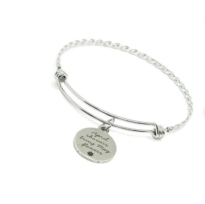 April Showers Bring May Flowers Charm Bangle Bracelet, Difficulties, Difficult