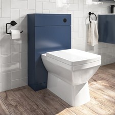 Image of 500mm Blue Back to Wall Toilet Unit with Cistern and Black BUN/BeBa_27061/89781