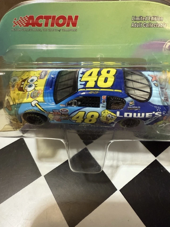 RARE* Jimmie Johnson #48 Lowe’s SpongeBob SquarePants 2004 1/64 Nascar Diecast - Image 2 of 4