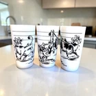 3 Vintage 1950s BORDEN Dairy ELSIE the COW Milk Glass TUMBLERS Hazel Atlas EUC