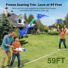 3 Pack Foam Airplane Launcher Toys, Ultra Long Gliding Distance, Kids Flying