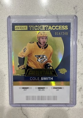 2021-22 Upper Deck Credentials - 2020-21 Debut Ticket Access Cole Smith #53...