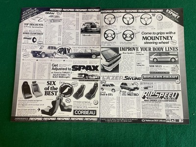 RIPSPEED RICHARD GRANT LAZER SPAX CORBEAU SITZE 1984 WERBUNG A4 X 2 AKTE 57