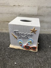 - Tissue Box Cover, Beach Inspired Bathroom Decor Beach Mode Collection 