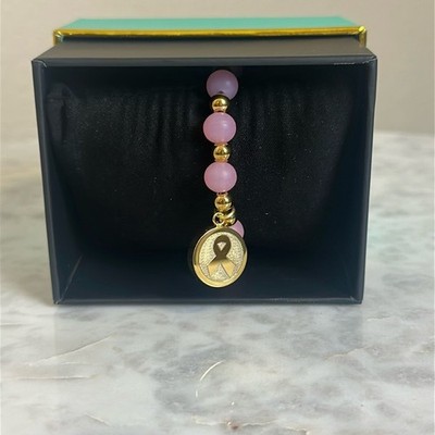 Rustic Cuff Breast Cancer Awareness Stretch Bracelet Pink and Good New in Box