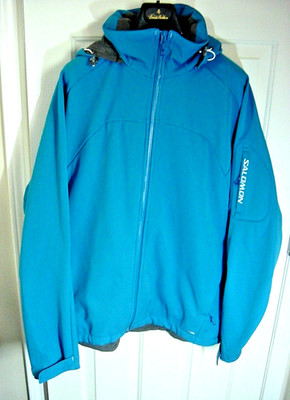 Salomon Men's Blue Clima Pro Ski Adventure Jacket Fleece Lined Full Zip Size XL