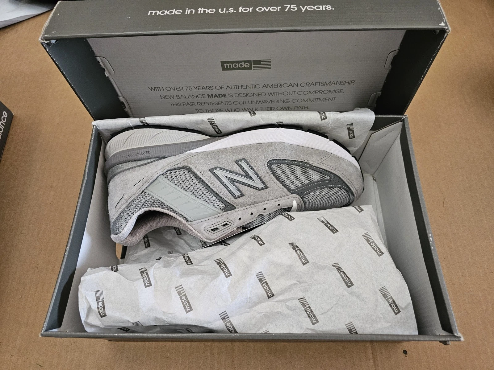 NEW BALANCE M990GL5 GRIGIO MADE IN USA VENDITA 100% AUTENTICO Taglia 8 (6E XXWIDE)