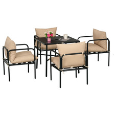 Outsunny Ensemble table et chaises de jardin 80x80x71cm Noir