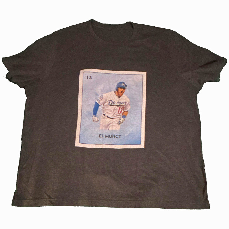Vintage Los Angeles Dodgers Max Muncy “Loteria” t shirt 2XL - 3XL Grey