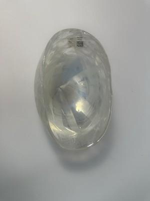 Vetro Artistico Murano Clear/White Swirl iridescent Glass Bowl Labeled Beautiful
