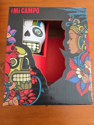 Mi Campo Tequila Calavera Dia De Los Muertos Ceramic Skull Mug & Box NO ALCOHOL 