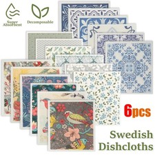 6Pcs Swedish Dishcloth Oil-Free Cleaning Cloth for Kitchen Reusable Compostable