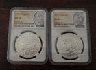 2023 Morgan & Peace Silver Dollar $1 NGC MS69
