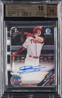 2019 BOWMAN DRAFT CHROME DRAFT PICKS AUTO #CDABS BRYSON STOTT #/75 BGS 10