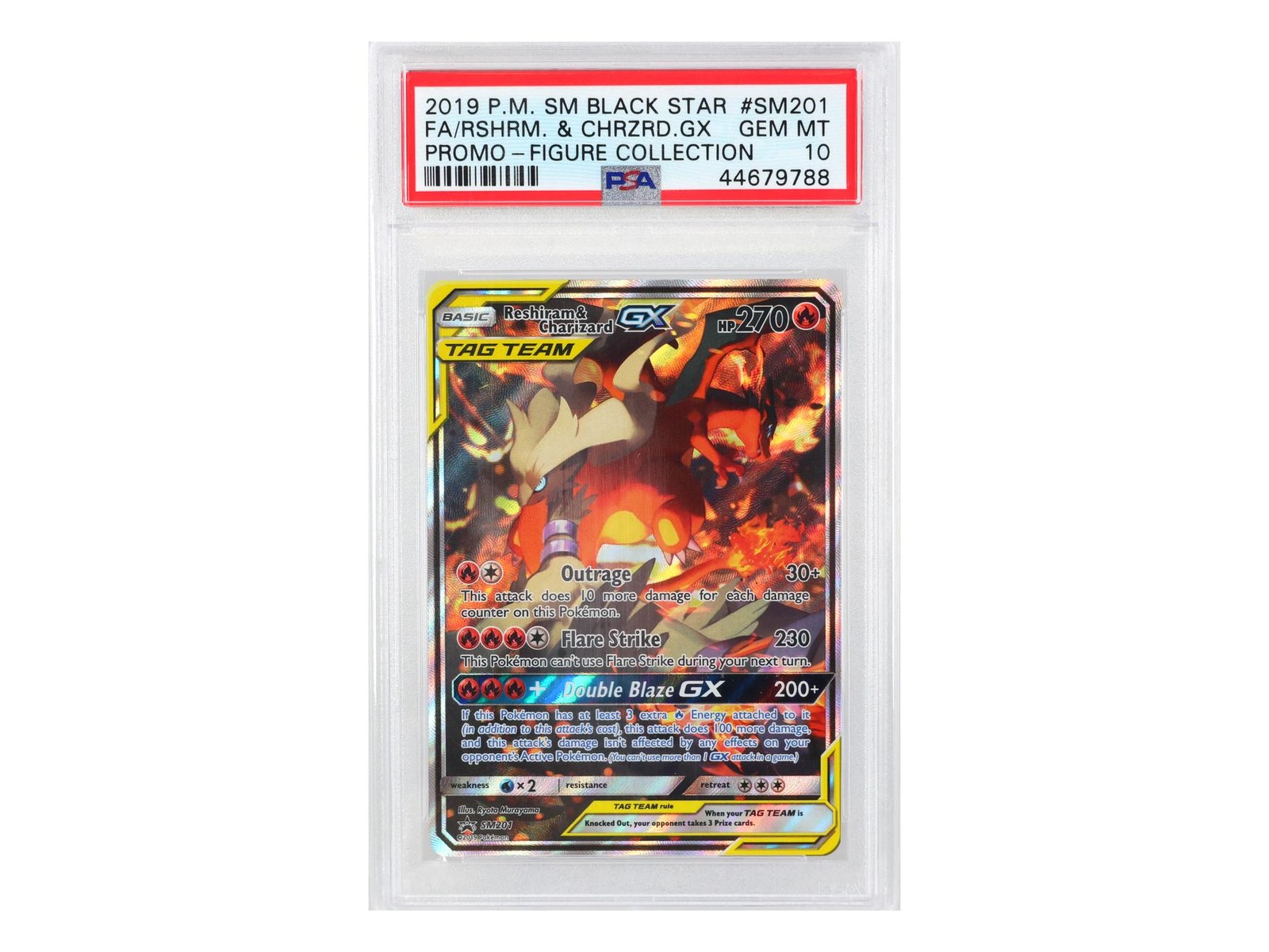 Pokemon Sun & Moon Promo Reshiram & Charizard GX SM201 PSA 10 GEM MINT
