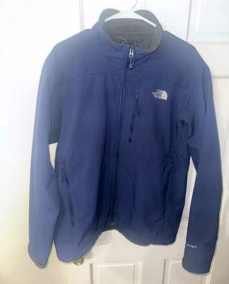 #ad The North Face Men#x27;s Blue Soft Shell Jacket Full Zip Pockets Size L $25.00