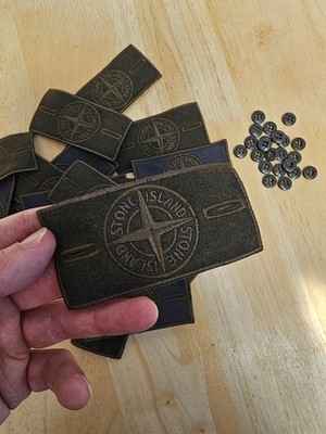 Authentic Stone Island Khaki Badge Patch With Black Buttons