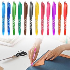 12pcs Heat Erasable Pens for Fabric, Fabric Marking Pens Fabrics Markers No G...
