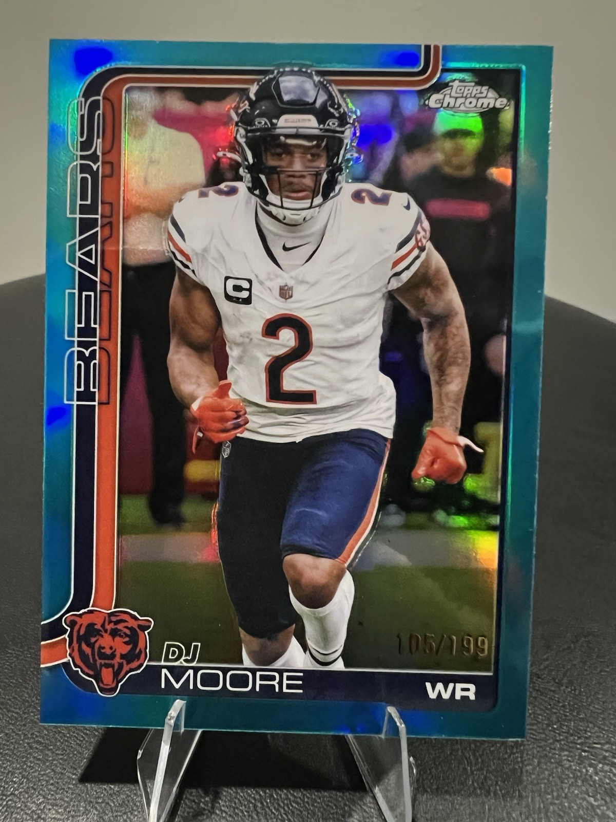 2025 Topps Chrome- DJ Moore #48 Aqua Refractor /199 - Chicago Bears