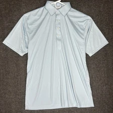 Collars and Co Polo shirt Mens XL Light Blue Solid Spread Dress Collar