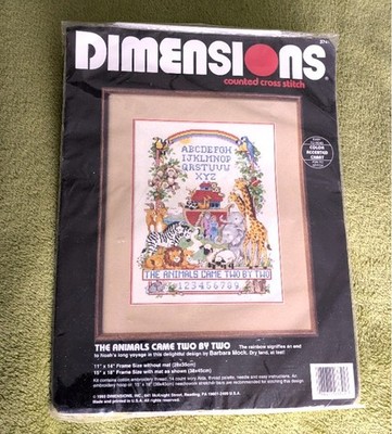 Dimensions 3741 The Animals Came Two by Two Arche Noah Kreuzstich-Set 11''x14''