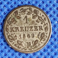 1869 German States Bavaria 1 Kreuzer Coin - KM# 873 - Fine - # 35249