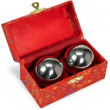 JapanBargain 3297, Chinese Baoding Balls Hand 1.75 Inch Pack of 2 , Silver
