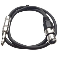 3 Foot Black XLR Female to TRS Patch Cables PA DJ Cords XLRF to 1/4"