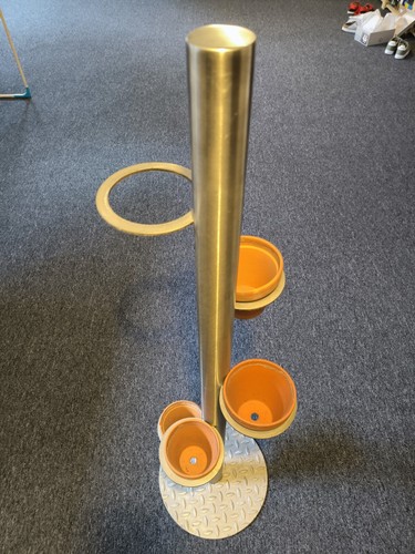 Edelstahl 5 Fach Kräutertopf Ständer, handgefertigt, 131 cm Höhe, Tontöpfe-11 cm