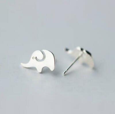 Adorable Tiny Animal Elephant Silver SP Stud Earring