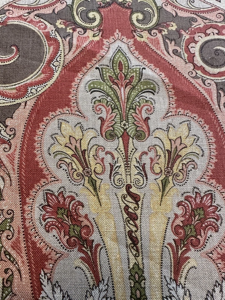 Clarence House 7 Yardas Darius Multi Lino Tela Paisley Estampado Italia 56" Foto 2 de 4