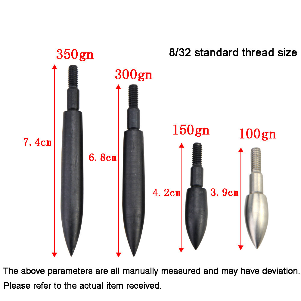 Target Point Arrowhead 12PK Archery Arrowheads 100-350Gr Target Points Field Tips Screw Arrow ...