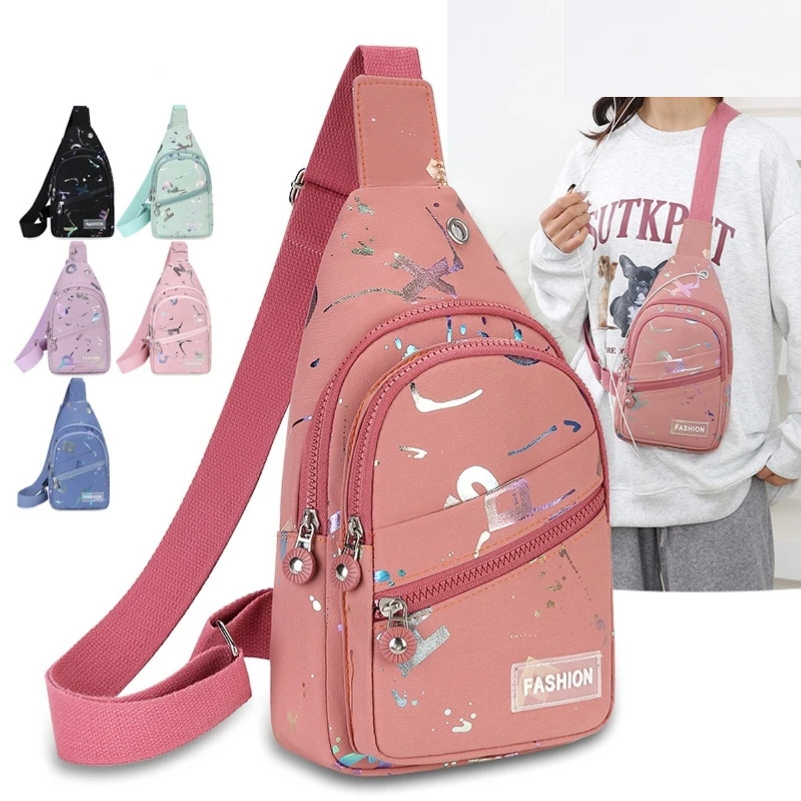 Women's Crossbody Sling Bag Sporty Travel Backpack Shoulder Chest Pack  