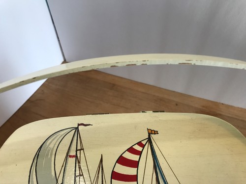 Cestino dipinto a mano con manico Saiboats foderato da Caro-Nan - Foto 8 di 8