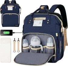 Stylish color Baby Diaper Bag Backpack with Changing Station and Bassinet