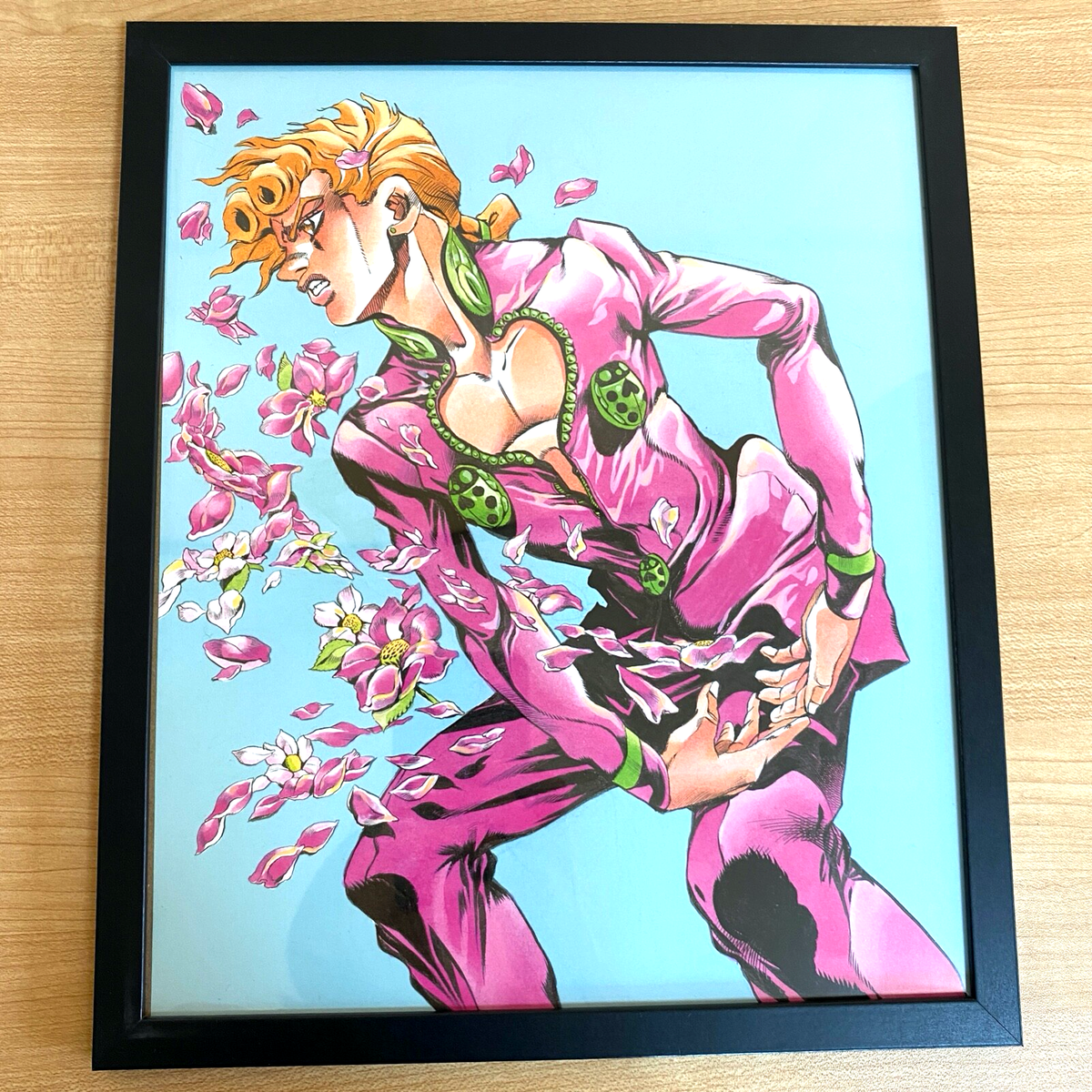 JOJO's Bizarre Adventure アートボード JoJo's Bizarre Adventure Part5 Poster Giorno – Framed Art JOJO A