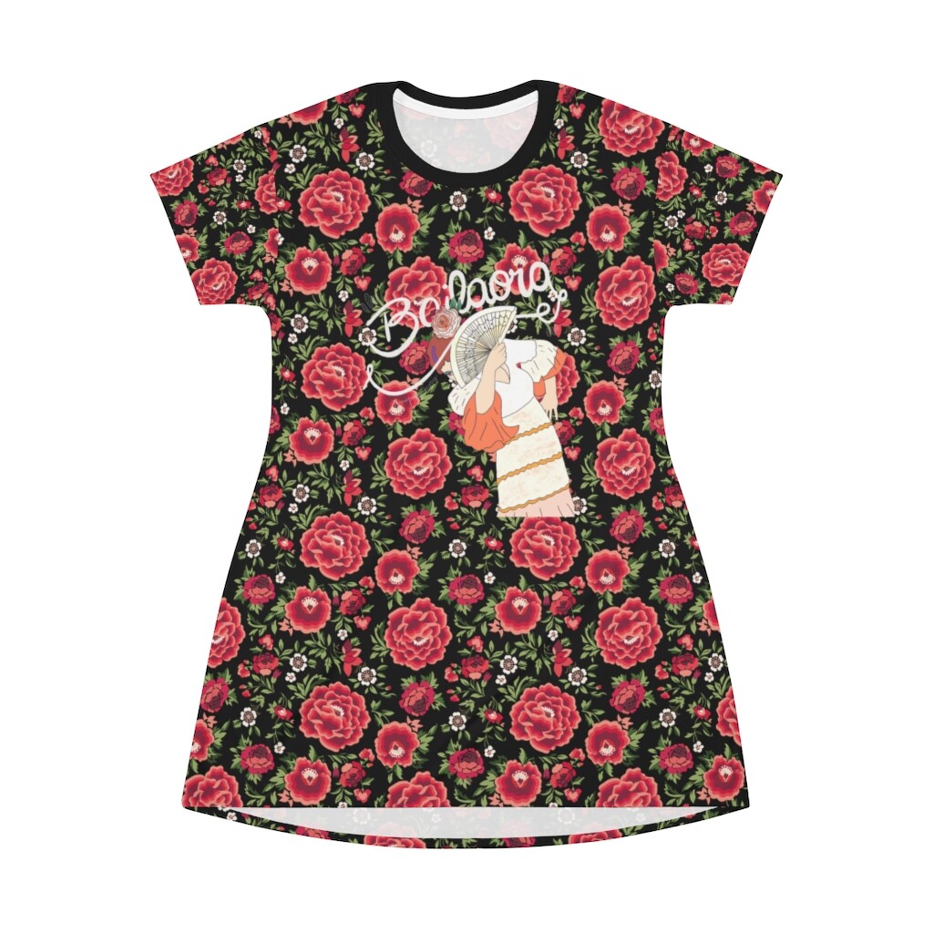 Bailaora Estampado Completo Camiseta Vestido Mantón Español Disfraces Flamenca Regalo