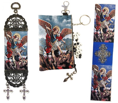 Tapestry Holder for Rosary with Key Chain, Red - at Holy Trinity Store